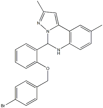 4-bromobenzyl 2-(2,9-dimethyl-5,6-dihydropyrazolo[1,5-c]quinazolin-5-yl)phenyl ether Struktur