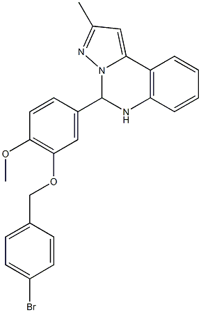 5-{3-[(4-bromobenzyl)oxy]-4-methoxyphenyl}-2-methyl-5,6-dihydropyrazolo[1,5-c]quinazoline Struktur