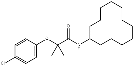 2-(4-chlorophenoxy)-N-cyclododecyl-2-methylpropanamide Struktur