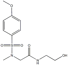 N-(2-hydroxyethyl)-2-[[(4-methoxyphenyl)sulfonyl](methyl)amino]acetamide Struktur