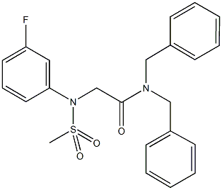 N,N-dibenzyl-2-[3-fluoro(methylsulfonyl)anilino]acetamide Struktur