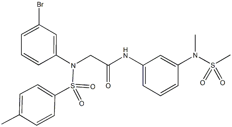 2-{3-bromo[(4-methylphenyl)sulfonyl]anilino}-N-{3-[methyl(methylsulfonyl)amino]phenyl}acetamide Struktur