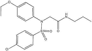 2-{[(4-chlorophenyl)sulfonyl]-4-ethoxyanilino}-N-propylacetamide Struktur