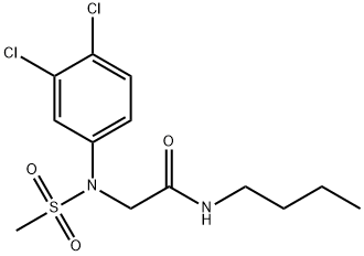 N-butyl-2-[3,4-dichloro(methylsulfonyl)anilino]acetamide Struktur