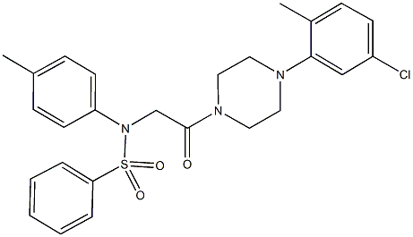 N-{2-[4-(5-chloro-2-methylphenyl)-1-piperazinyl]-2-oxoethyl}-N-(4-methylphenyl)benzenesulfonamide Struktur