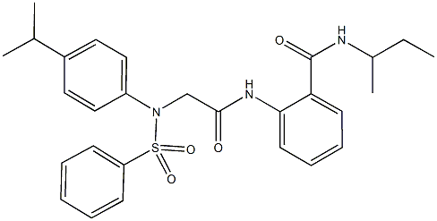 N-(sec-butyl)-2-({[4-isopropyl(phenylsulfonyl)anilino]acetyl}amino)benzamide Struktur