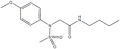 N-butyl-2-[4-methoxy(methylsulfonyl)anilino]acetamide Struktur