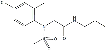 2-[4-chloro-2-methyl(methylsulfonyl)anilino]-N-propylacetamide Struktur