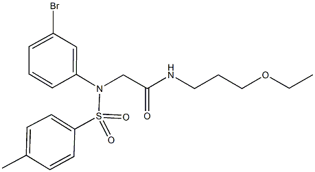 2-{3-bromo[(4-methylphenyl)sulfonyl]anilino}-N-(3-ethoxypropyl)acetamide Struktur