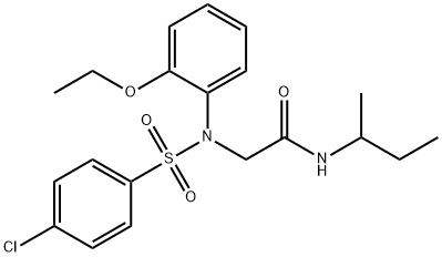 N-(sec-butyl)-2-{[(4-chlorophenyl)sulfonyl]-2-ethoxyanilino}acetamide Struktur