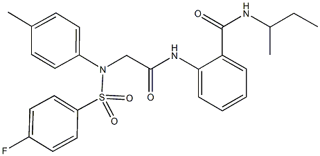 N-(sec-butyl)-2-[({[(4-fluorophenyl)sulfonyl]-4-methylanilino}acetyl)amino]benzamide Struktur