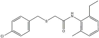 2-[(4-chlorobenzyl)sulfanyl]-N-(2-ethyl-6-methylphenyl)acetamide Struktur