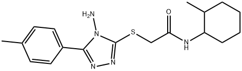 2-{[4-amino-5-(4-methylphenyl)-4H-1,2,4-triazol-3-yl]sulfanyl}-N-(2-methylcyclohexyl)acetamide Struktur