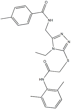 N-[(5-{[2-(2,6-dimethylanilino)-2-oxoethyl]sulfanyl}-4-ethyl-4H-1,2,4-triazol-3-yl)methyl]-4-methylbenzamide Struktur