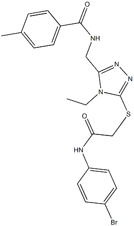 N-[(5-{[2-(4-bromoanilino)-2-oxoethyl]sulfanyl}-4-ethyl-4H-1,2,4-triazol-3-yl)methyl]-4-methylbenzamide Structure