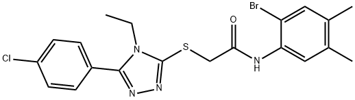 N-(2-bromo-4,5-dimethylphenyl)-2-{[5-(4-chlorophenyl)-4-ethyl-4H-1,2,4-triazol-3-yl]sulfanyl}acetamide Struktur