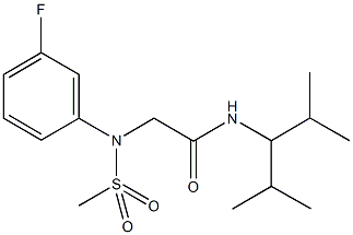 2-[3-fluoro(methylsulfonyl)anilino]-N-(1-isopropyl-2-methylpropyl)acetamide Struktur