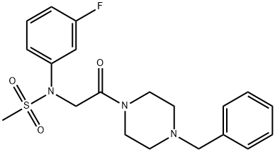 N-[2-(4-benzyl-1-piperazinyl)-2-oxoethyl]-N-(3-fluorophenyl)methanesulfonamide Struktur