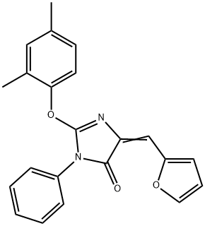 2-(2,4-dimethylphenoxy)-5-(2-furylmethylene)-3-phenyl-3,5-dihydro-4H-imidazol-4-one Struktur