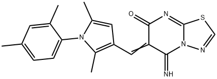 6-{[1-(2,4-dimethylphenyl)-2,5-dimethyl-1H-pyrrol-3-yl]methylene}-5-imino-5,6-dihydro-7H-[1,3,4]thiadiazolo[3,2-a]pyrimidin-7-one Struktur