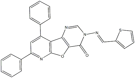 7,9-diphenyl-3-[(2-thienylmethylene)amino]pyrido[3',2':4,5]furo[3,2-d]pyrimidin-4(3H)-one Struktur