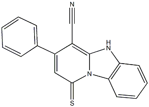 3-phenyl-1-thioxo-1,5-dihydropyrido[1,2-a]benzimidazole-4-carbonitrile Struktur