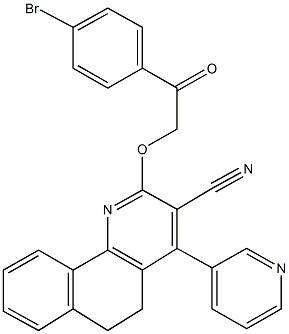 2-[2-(4-bromophenyl)-2-oxoethoxy]-4-(3-pyridinyl)-5,6-dihydrobenzo[h]quinoline-3-carbonitrile Struktur