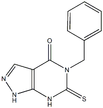 5-benzyl-6-thioxo-1,5,6,7-tetrahydro-4H-pyrazolo[3,4-d]pyrimidin-4-one Struktur