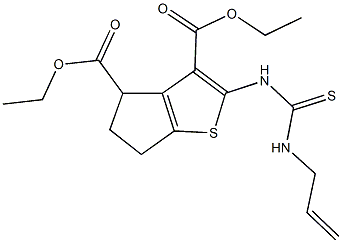 diethyl 2-{[(allylamino)carbothioyl]amino}-5,6-dihydro-4H-cyclopenta[b]thiophene-3,4-dicarboxylate Struktur