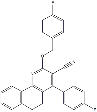 2-[(4-fluorobenzyl)oxy]-4-(4-fluorophenyl)-5,6-dihydrobenzo[h]quinoline-3-carbonitrile Struktur