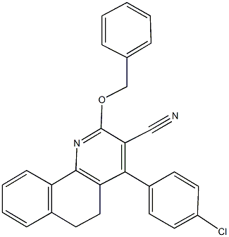 2-(benzyloxy)-4-(4-chlorophenyl)-5,6-dihydrobenzo[h]quinoline-3-carbonitrile Struktur