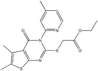 ethyl {[5,6-dimethyl-3-(4-methyl-2-pyridinyl)-4-oxo-3,4-dihydrothieno[2,3-d]pyrimidin-2-yl]sulfanyl}acetate Struktur