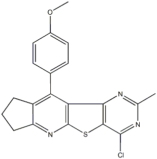 4-(4-chloro-2-methyl-8,9-dihydro-7H-cyclopenta[5',6']pyrido[3',2':4,5]thieno[3,2-d]pyrimidin-10-yl)phenyl methyl ether Struktur