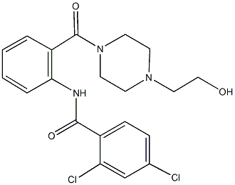 2,4-dichloro-N-(2-{[4-(2-hydroxyethyl)-1-piperazinyl]carbonyl}phenyl)benzamide Struktur