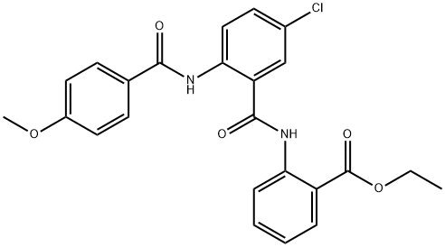 ethyl 2-({5-chloro-2-[(4-methoxybenzoyl)amino]benzoyl}amino)benzoate Struktur