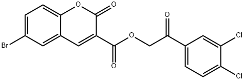 2-(3,4-dichlorophenyl)-2-oxoethyl 6-bromo-2-oxo-2H-chromene-3-carboxylate Struktur