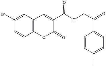 2-(4-methylphenyl)-2-oxoethyl 6-bromo-2-oxo-2H-chromene-3-carboxylate Struktur