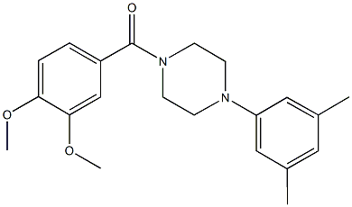 1-(3,4-dimethoxybenzoyl)-4-(3,5-dimethylphenyl)piperazine Struktur