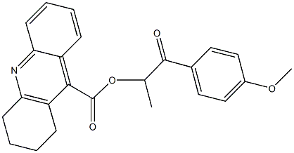 2-(4-methoxyphenyl)-1-methyl-2-oxoethyl 1,2,3,4-tetrahydro-9-acridinecarboxylate Struktur