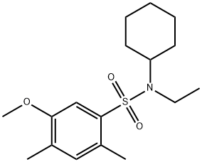 N-cyclohexyl-N-ethyl-5-methoxy-2,4-dimethylbenzenesulfonamide Struktur