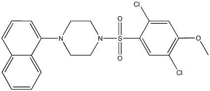 2,5-dichloro-4-{[4-(1-naphthyl)-1-piperazinyl]sulfonyl}phenyl methyl ether Struktur