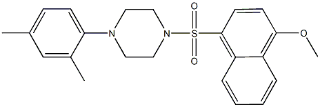 1-(2,4-dimethylphenyl)-4-[(4-methoxy-1-naphthyl)sulfonyl]piperazine Struktur