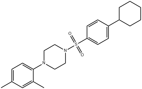 1-[(4-cyclohexylphenyl)sulfonyl]-4-(2,4-dimethylphenyl)piperazine Struktur