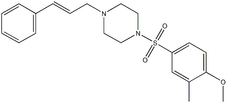 4-[(4-cinnamyl-1-piperazinyl)sulfonyl]-2-methylphenyl methyl ether Struktur