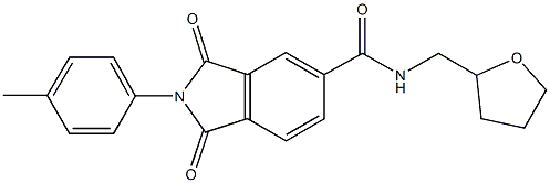 2-(4-methylphenyl)-1,3-dioxo-N-(tetrahydro-2-furanylmethyl)-5-isoindolinecarboxamide Struktur