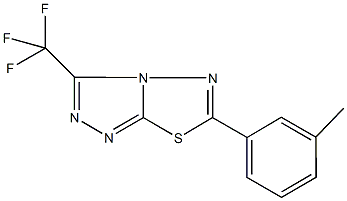 6-(3-methylphenyl)-3-(trifluoromethyl)[1,2,4]triazolo[3,4-b][1,3,4]thiadiazole Struktur