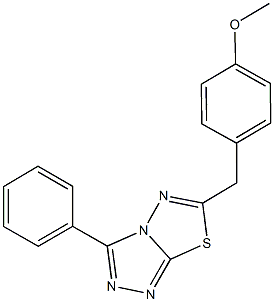 methyl 4-[(3-phenyl[1,2,4]triazolo[3,4-b][1,3,4]thiadiazol-6-yl)methyl]phenyl ether Struktur