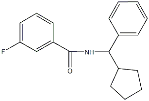 N-[cyclopentyl(phenyl)methyl]-3-fluorobenzamide Struktur