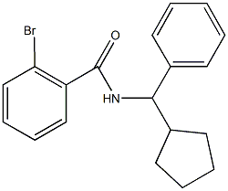 2-bromo-N-[cyclopentyl(phenyl)methyl]benzamide Struktur