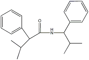 3-methyl-N-(2-methyl-1-phenylpropyl)-2-phenylbutanamide Struktur